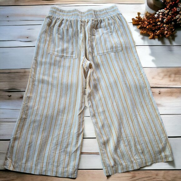 NWT CLOTH & STONE (SM) By Anthropologie Linen/Rayon Blend Cropped Wide L… - Picture 3 of 5
